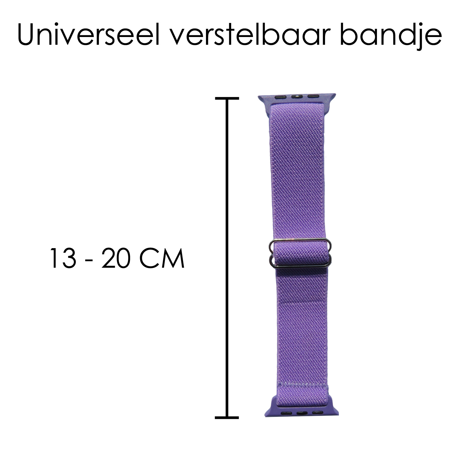 NoXx Horloge Band Geschikt voor Apple Watch 1-8 / SE (38/40/41 mm) Bandje Nylon Met Verstelbare Gesp - Lila