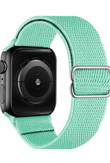 NoXx Horloge Band Geschikt voor Apple Watch 1-8 / SE (38/40/41 mm) Bandje Nylon Met Verstelbare Gesp - Mint
