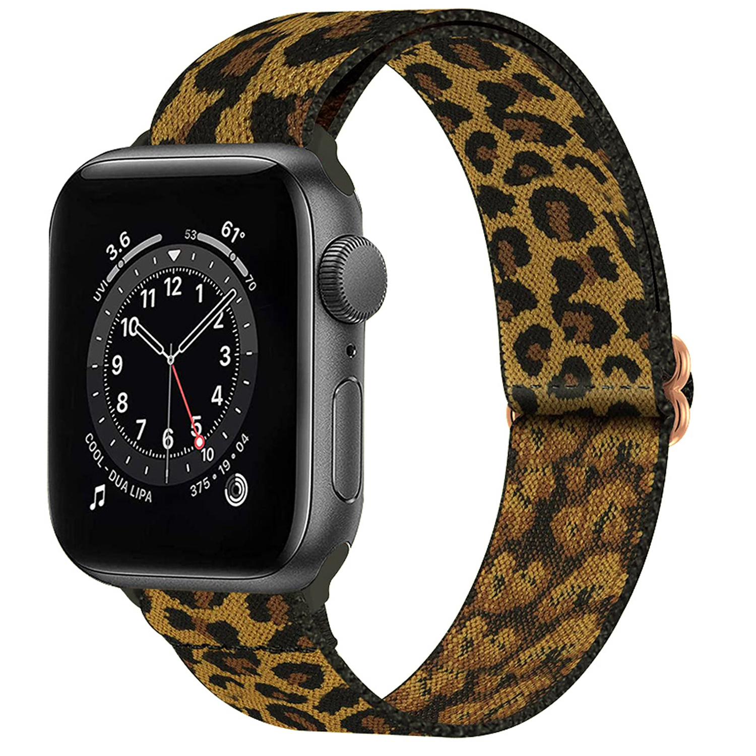 NoXx Horloge Band Geschikt voor Apple Watch 1-8 / SE (38/40/41 mm) Bandje Nylon Met Verstelbare Gesp - Panterbruin