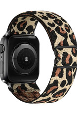 NoXx Horloge Band Geschikt voor Apple Watch 1-8 / SE (38/40/41 mm) Bandje Nylon Met Verstelbare Gesp - Pantergeel