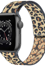 NoXx Horloge Band Geschikt voor Apple Watch 1-8 / SE (38/40/41 mm) Bandje Nylon Met Verstelbare Gesp - Pantergeel
