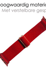 NoXx Horloge Band Geschikt voor Apple Watch 1-8 / SE (38/40/41 mm) Bandje Nylon Met Verstelbare Gesp - Rood