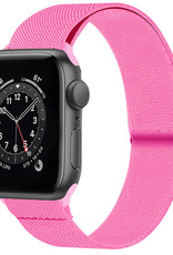 NoXx Horloge Band Geschikt voor Apple Watch 1-8 / SE (38/40/41 mm) Bandje Nylon Met Verstelbare Gesp - Roze
