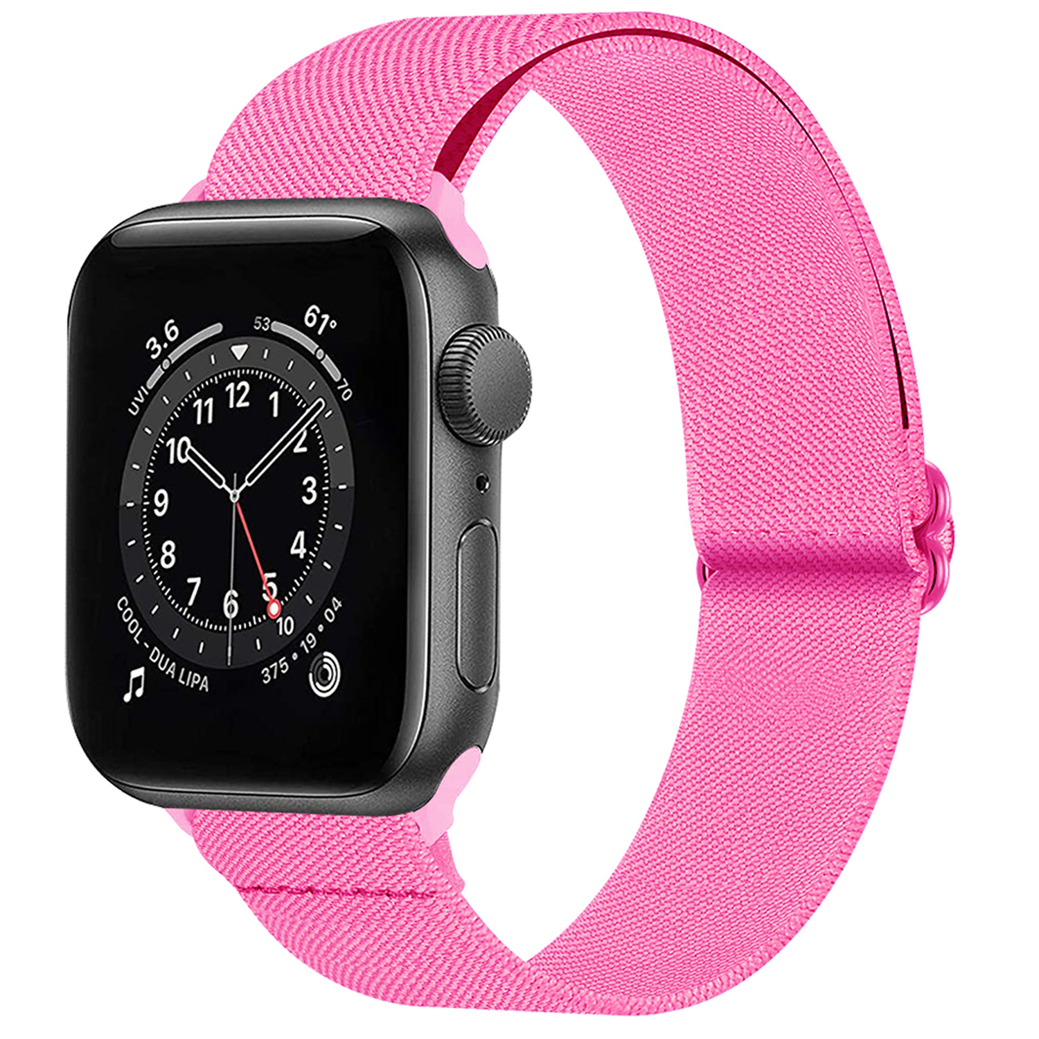 NoXx Horloge Band Geschikt voor Apple Watch 1-8 / SE (38/40/41 mm) Bandje Nylon Met Verstelbare Gesp - Roze