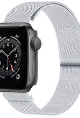NoXx Horloge Band Geschikt voor Apple Watch 1-8 / SE (38/40/41 mm) Bandje Nylon Met Verstelbare Gesp - Wit