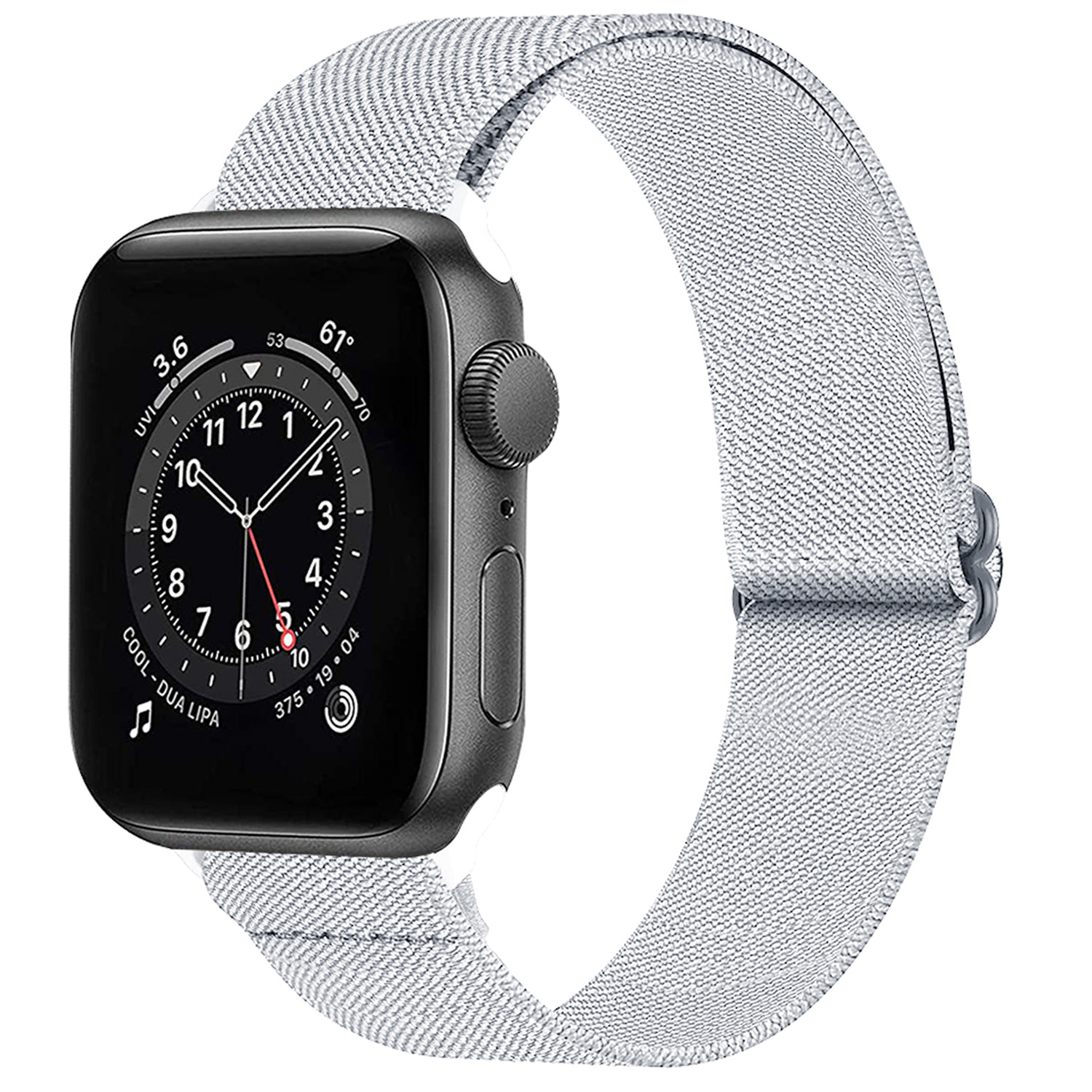 NoXx Horloge Band Geschikt voor Apple Watch 1-8 / SE (38/40/41 mm) Bandje Nylon Met Verstelbare Gesp - Wit