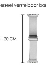 NoXx Horloge Band Geschikt voor Apple Watch 1-8 / SE (38/40/41 mm) Bandje Nylon Met Verstelbare Gesp - Wit