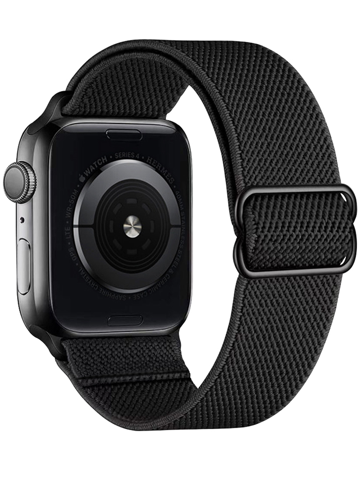 NoXx Horloge Band Geschikt voor Apple Watch 1-8 / SE (38/40/41 mm) Bandje Nylon Met Verstelbare Gesp - Zwart
