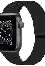 NoXx Horloge Band Geschikt voor Apple Watch 1-8 / SE (38/40/41 mm) Bandje Nylon Met Verstelbare Gesp - Zwart