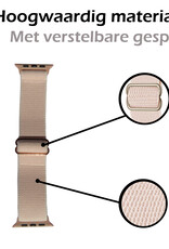 Nomfy Bandje Geschikt Voor Apple Watch Bandje 38/40/41 mm Nylon Horloge Band Verstelbare Gesp - Geschikt Voor Apple Watch 1-8 / SE - 38/40/41 mm Nylon - Creme