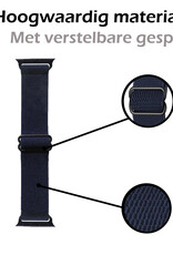 Nomfy Bandje Geschikt Voor Apple Watch Bandje 38/40/41 mm Nylon Horloge Band Verstelbare Gesp - Geschikt Voor Apple Watch 1-8 / SE - 38/40/41 mm Nylon - Donkerblauw