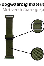 Nomfy Bandje Geschikt Voor Apple Watch Bandje 38/40/41 mm Nylon Horloge Band Verstelbare Gesp - Geschikt Voor Apple Watch 1-8 / SE - 38/40/41 mm Nylon - Donkergroen