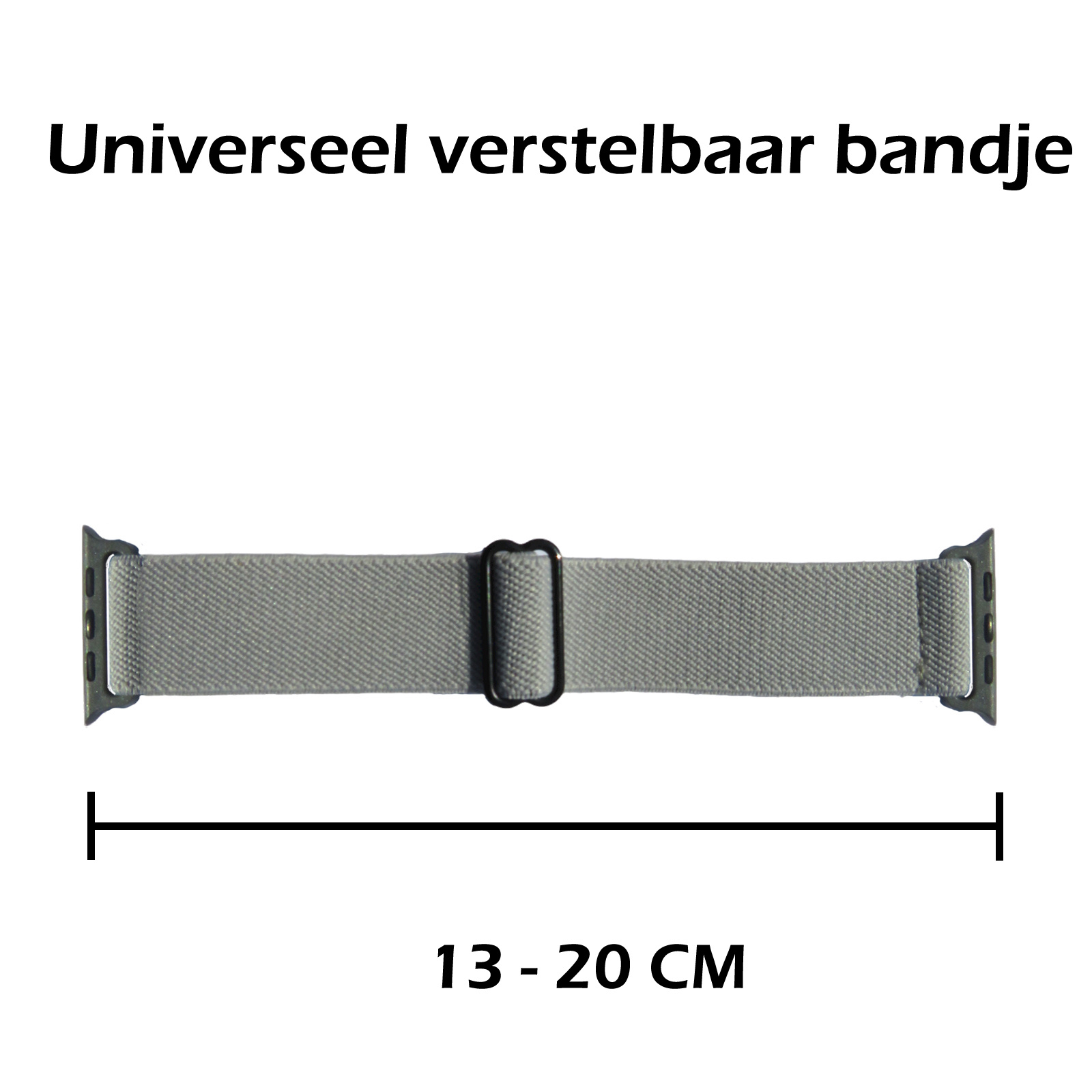 Nomfy Bandje Geschikt Voor Apple Watch Bandje 38/40/41 mm Nylon Horloge Band Verstelbare Gesp - Geschikt Voor Apple Watch 1-8 / SE - 38/40/41 mm Nylon - Grijs