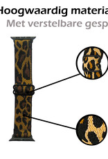 Nomfy Bandje Geschikt Voor Apple Watch Bandje 38/40/41 mm Nylon Horloge Band Verstelbare Gesp - Geschikt Voor Apple Watch 1-8 / SE - 38/40/41 mm Nylon - Panter Bruin