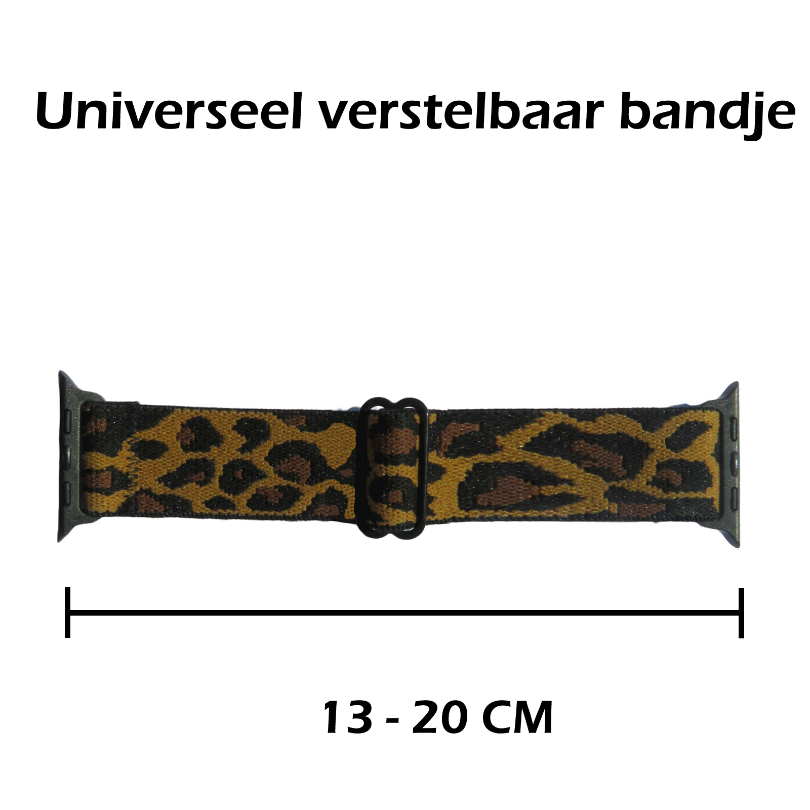 Nomfy Bandje Geschikt Voor Apple Watch Bandje 38/40/41 mm Nylon Horloge Band Verstelbare Gesp - Geschikt Voor Apple Watch 1-8 / SE - 38/40/41 mm Nylon - Panter Bruin