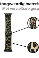 Nomfy Bandje Geschikt Voor Apple Watch Bandje 38/40/41 mm Nylon Horloge Band Verstelbare Gesp - Geschikt Voor Apple Watch 1-8 / SE - 38/40/41 mm Nylon - Panter Geel