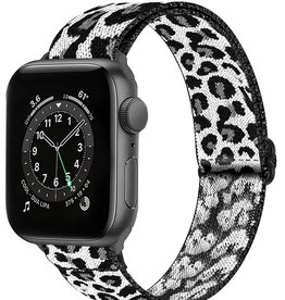 Nomfy Nomfy Apple Watch Bandje Stof Verstelbaar (38/40/41 mm) - Panter Wit
