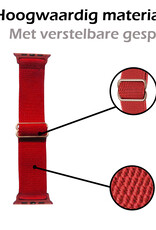 Nomfy Bandje Geschikt Voor Apple Watch Bandje 38/40/41 mm Nylon Horloge Band Verstelbare Gesp - Geschikt Voor Apple Watch 1-8 / SE - 38/40/41 mm Nylon - Rood