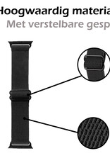 Nomfy Bandje Geschikt Voor Apple Watch Bandje 38/40/41 mm Nylon Horloge Band Verstelbare Gesp - Geschikt Voor Apple Watch 1-8 / SE - 38/40/41 mm Nylon - Zwart
