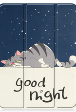 Nomfy Hoes Geschikt voor iPad 2022 Hoes Tri-fold Tablet Hoesje Case Met Uitsparing Geschikt voor Apple Pencil - Hoesje Geschikt voor iPad 10 Hoesje Hardcover Bookcase - Kat