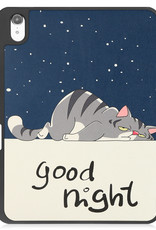 Nomfy Hoes Geschikt voor iPad 2022 Hoes Tri-fold Tablet Hoesje Case Met Uitsparing Geschikt voor Apple Pencil - Hoesje Geschikt voor iPad 10 Hoesje Hardcover Bookcase - Kat