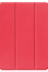 Nomfy Hoes Geschikt voor iPad 2022 Hoes Tri-fold Tablet Hoesje Case Met Uitsparing Geschikt voor Apple Pencil - Hoesje Geschikt voor iPad 10 Hoesje Hardcover Bookcase - Rood