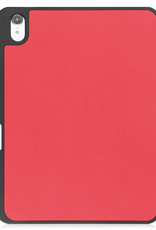 Nomfy Hoes Geschikt voor iPad 2022 Hoes Tri-fold Tablet Hoesje Case Met Uitsparing Geschikt voor Apple Pencil - Hoesje Geschikt voor iPad 10 Hoesje Hardcover Bookcase - Rood