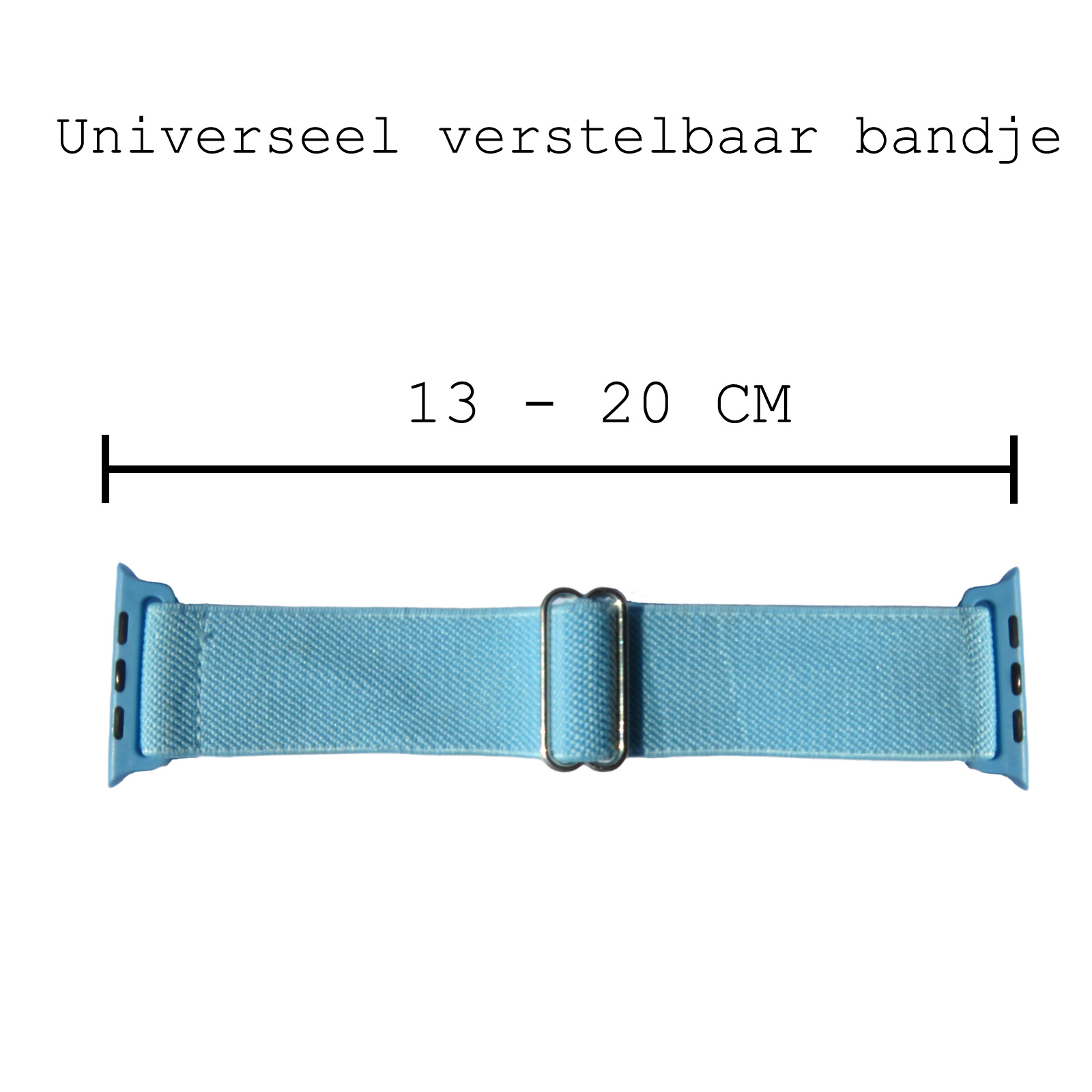 BASEY. Nylon Bandje Geschikt voor Apple Watch 1-8 / SE (42/44/45) Bandje Stof - Horloge Band Verstelbare Gesp Polsband Geschikt voor Apple Watch 1-8 / SE (42/44/45) - Lichtblauw
