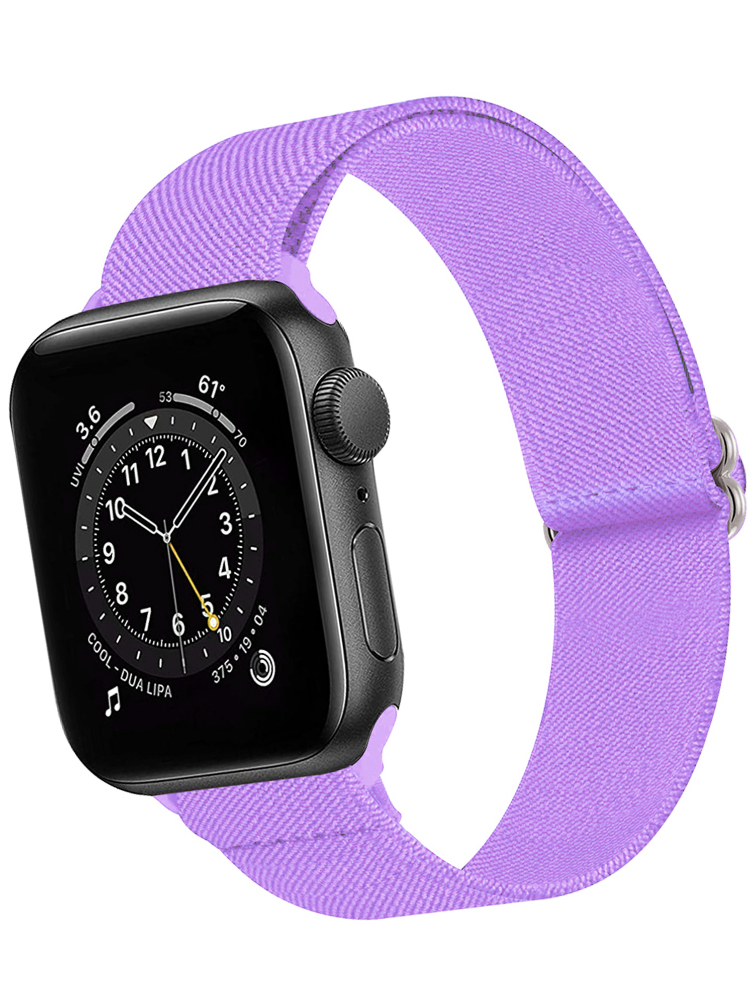 BASEY. Nylon Bandje Geschikt voor Apple Watch 1-8 / SE (42/44/45) Bandje Stof - Horloge Band Verstelbare Gesp Polsband Geschikt voor Apple Watch 1-8 / SE (42/44/45) - Lila