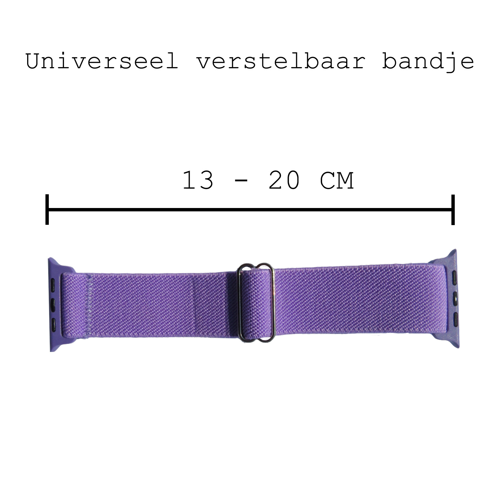 BASEY. Nylon Bandje Geschikt voor Apple Watch 1-8 / SE (42/44/45) Bandje Stof - Horloge Band Verstelbare Gesp Polsband Geschikt voor Apple Watch 1-8 / SE (42/44/45) - Lila