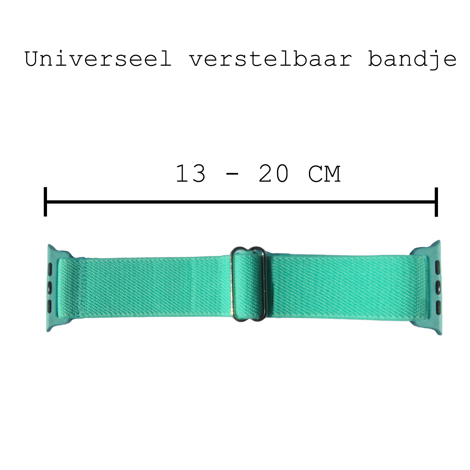 BASEY. Nylon Bandje Geschikt voor Apple Watch 1-8 / SE (42/44/45) Bandje Stof - Horloge Band Verstelbare Gesp Polsband Geschikt voor Apple Watch 1-8 / SE (42/44/45) - Mintgroen