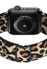 BASEY. Nylon Bandje Geschikt voor Apple Watch 1-8 / SE (42/44/45) Bandje Stof - Horloge Band Verstelbare Gesp Polsband Geschikt voor Apple Watch 1-8 / SE (42/44/45) - Pantergeel