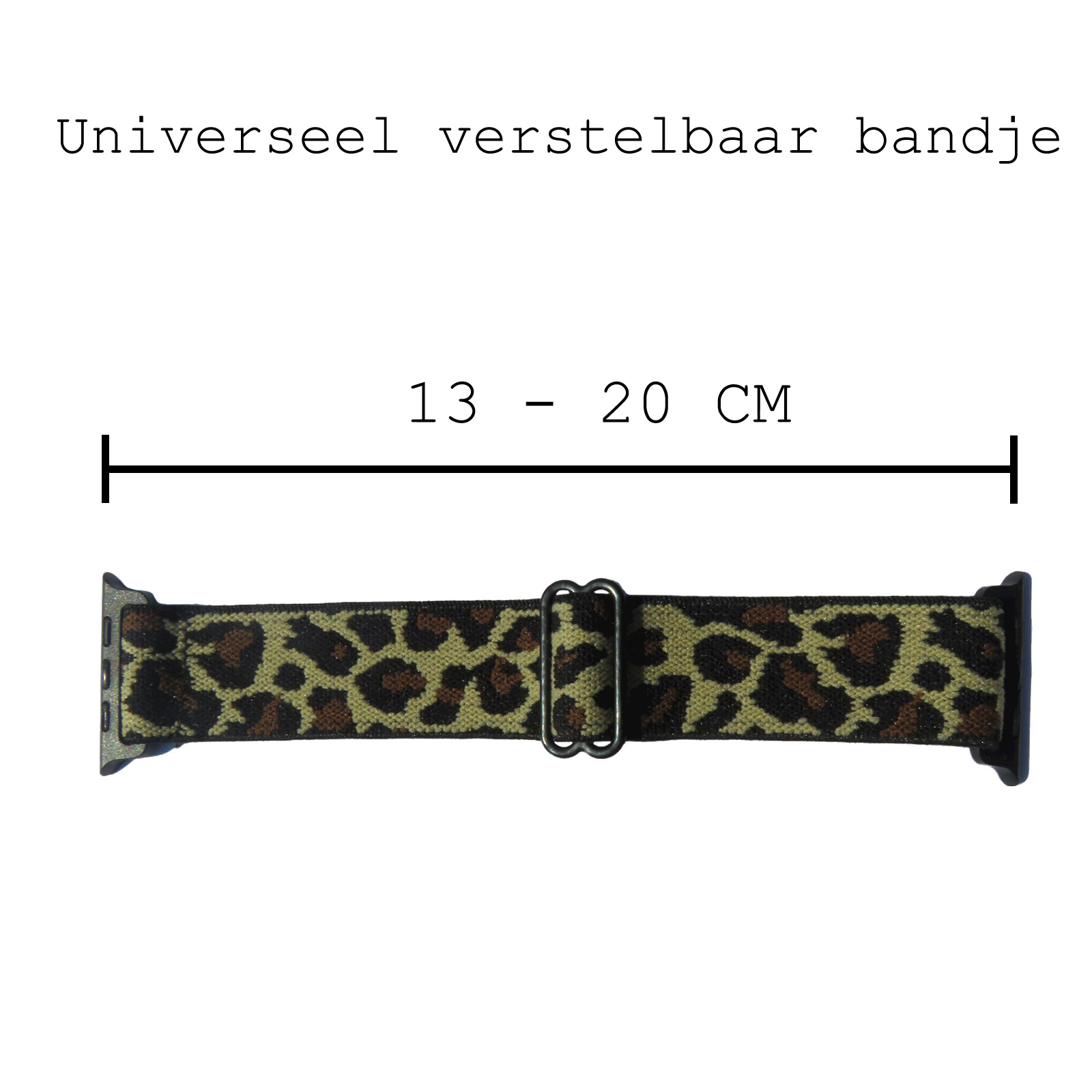 BASEY. Nylon Bandje Geschikt voor Apple Watch 1-8 / SE (42/44/45) Bandje Stof - Horloge Band Verstelbare Gesp Polsband Geschikt voor Apple Watch 1-8 / SE (42/44/45) - Pantergeel