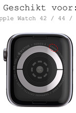 BASEY. Nylon Bandje Geschikt voor Apple Watch 1-8 / SE (42/44/45) Bandje Stof - Horloge Band Verstelbare Gesp Polsband Geschikt voor Apple Watch 1-8 / SE (42/44/45) - Panterwit