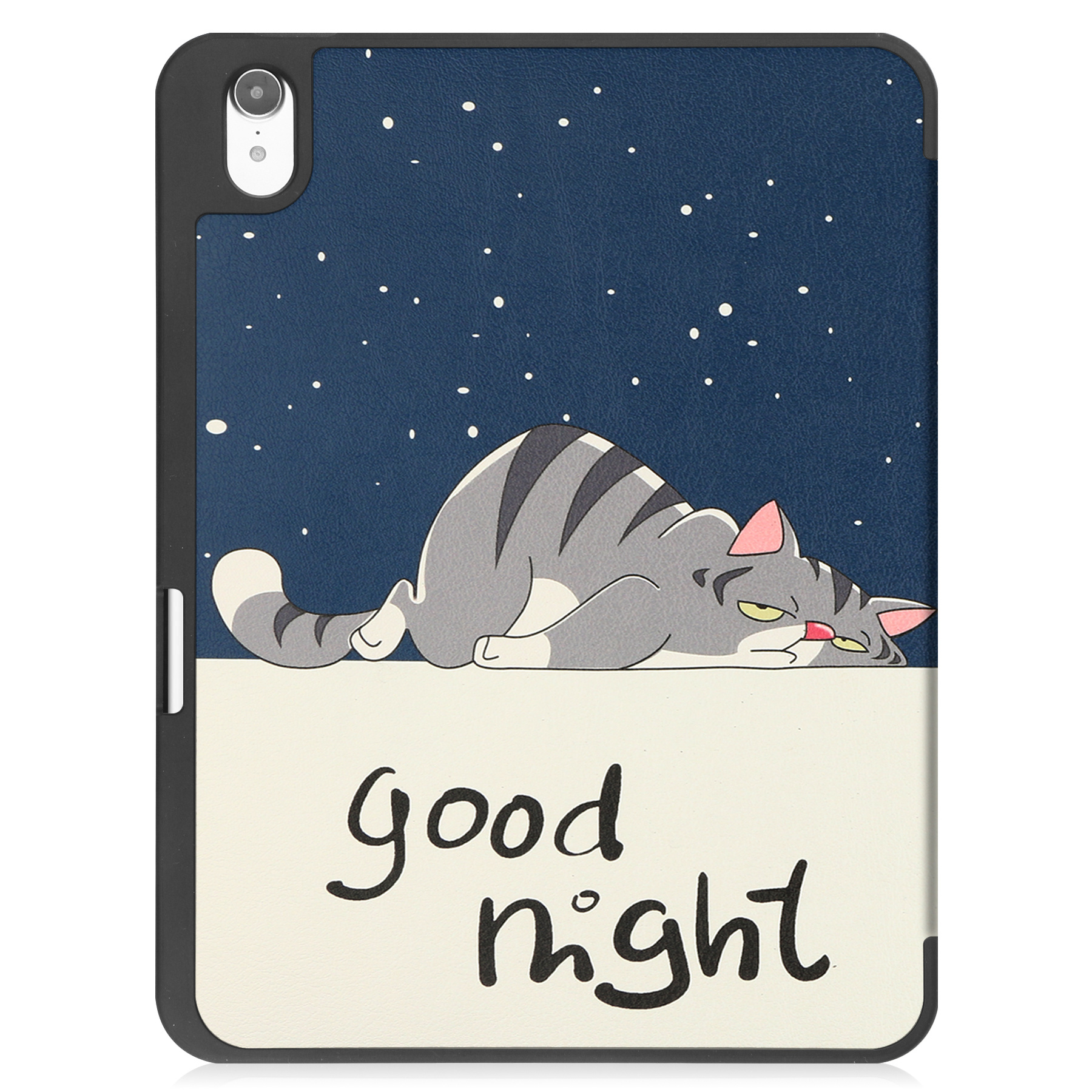 BASEY. Hoesje Geschikt voor iPad 2022 Hoes Case Tablet Hoesje Tri-fold Met Uitsparing Geschikt voor Apple Pencil Met Screenprotector - Hoes Geschikt voor iPad 10 Hoesje Hard Cover Bookcase Hoes - Kat