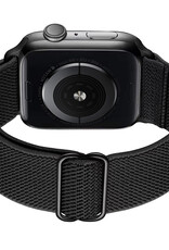 BASEY. Nylon Bandje Geschikt voor Apple Watch 1-8 / SE (42/44/45) Bandje Stof - Horloge Band Verstelbare Gesp Polsband Geschikt voor Apple Watch 1-8 / SE (42/44/45) - Zwart