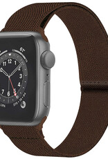NoXx Horloge Band Geschikt voor Apple Watch 1-8 / SE (42/44/45 mm) Bandje Nylon Met Verstelbare Gesp - Bruin