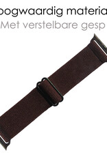 NoXx Horloge Band Geschikt voor Apple Watch 1-8 / SE (42/44/45 mm) Bandje Nylon Met Verstelbare Gesp - Bruin