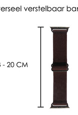 NoXx Horloge Band Geschikt voor Apple Watch 1-8 / SE (42/44/45 mm) Bandje Nylon Met Verstelbare Gesp - Bruin