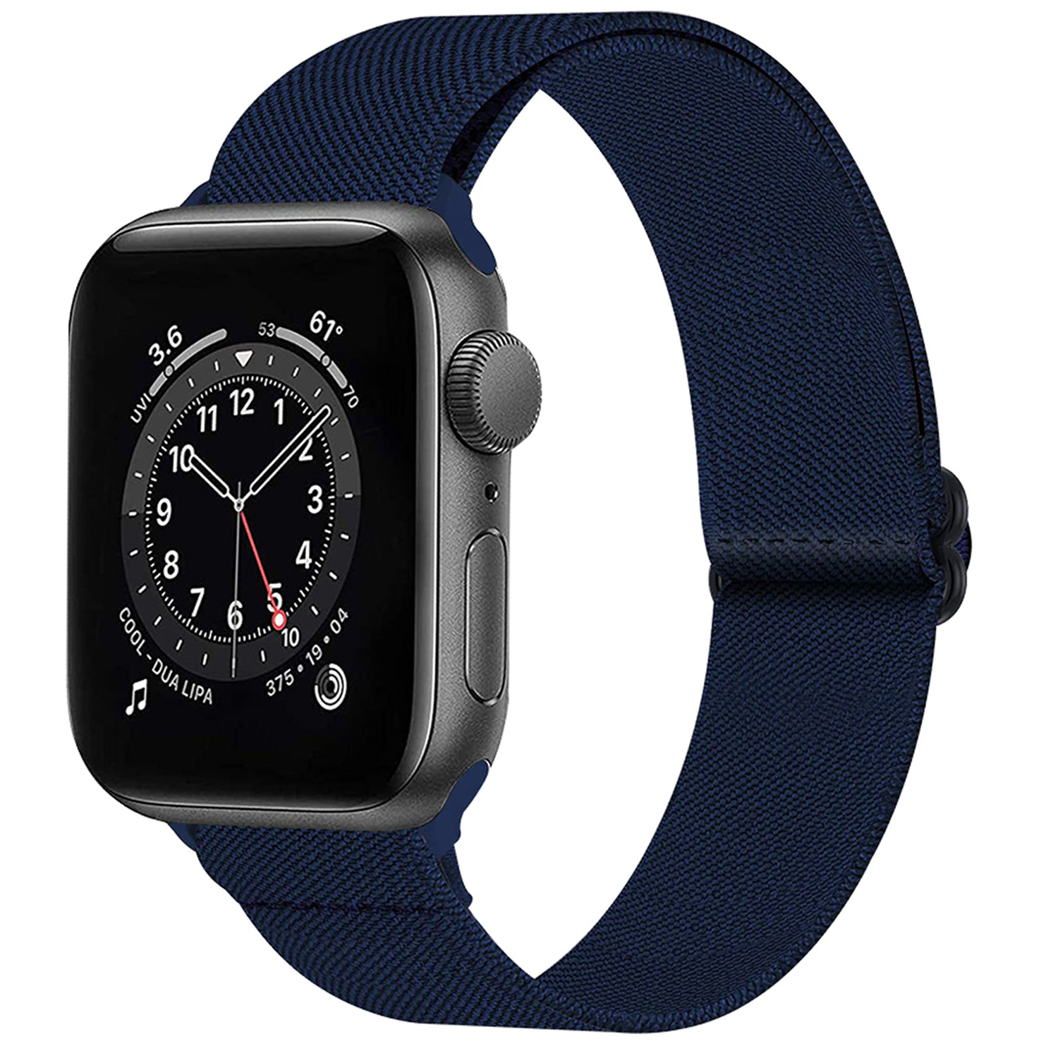 NoXx Horloge Band Geschikt voor Apple Watch 1-8 / SE (42/44/45 mm) Bandje Nylon Met Verstelbare Gesp - Donkerblauw