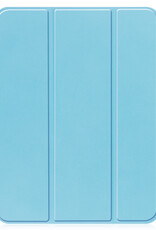 BASEY. Hoesje Geschikt voor iPad 2022 Hoes Case Tablet Hoesje Tri-fold Met Uitsparing Geschikt voor Apple Pencil Met Screenprotector - Hoes Geschikt voor iPad 10 Hoesje Hard Cover Bookcase Hoes - Lichtblauw