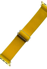 NoXx Horloge Band Geschikt Voor Apple Watch 1-8 / SE - 42/44/45 mm Nylon Met Verstelbare Gesp - Geel
