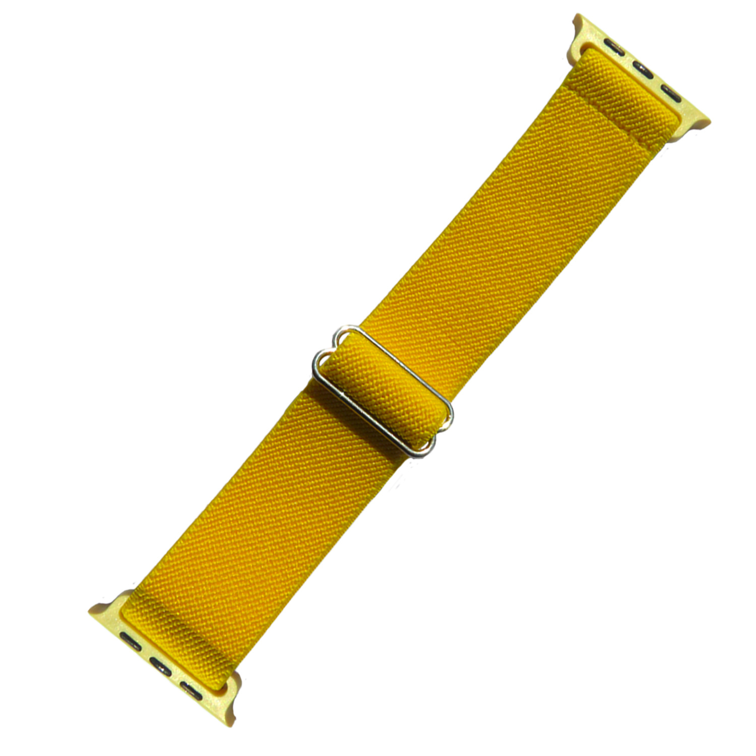 NoXx Horloge Band Geschikt voor Apple Watch 1-8 / SE (42/44/45 mm) Bandje Nylon Met Verstelbare Gesp - Geel