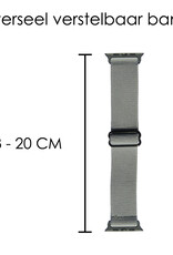 NoXx Horloge Band Geschikt Voor Apple Watch 1-8 / SE - 42/44/45 mm Nylon Met Verstelbare Gesp - Grijs