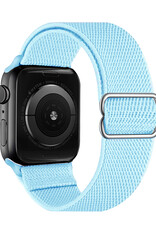 NoXx Horloge Band Geschikt Voor Apple Watch 1-8 / SE - 42/44/45 mm Nylon Met Verstelbare Gesp - Lichtblauw