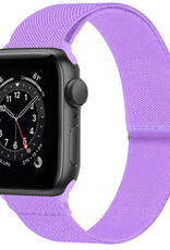 NoXx Horloge Band Geschikt voor Apple Watch 1-8 / SE (42/44/45 mm) Bandje Nylon Met Verstelbare Gesp - Lila