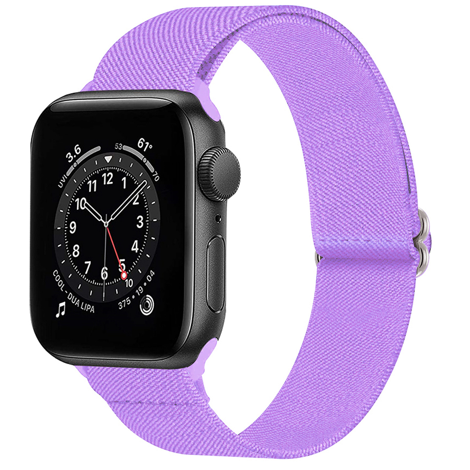 NoXx Horloge Band Geschikt voor Apple Watch 1-8 / SE (42/44/45 mm) Bandje Nylon Met Verstelbare Gesp - Lila