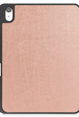 BASEY. Hoesje Geschikt voor iPad 2022 Hoes Case Tablet Hoesje Tri-fold Met Uitsparing Geschikt voor Apple Pencil Met Screenprotector - Hoes Geschikt voor iPad 10 Hoesje Hard Cover Bookcase Hoes - Rosé goud