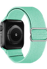 NoXx Horloge Band Geschikt voor Apple Watch 1-8 / SE (42/44/45 mm) Bandje Nylon Met Verstelbare Gesp - Mint