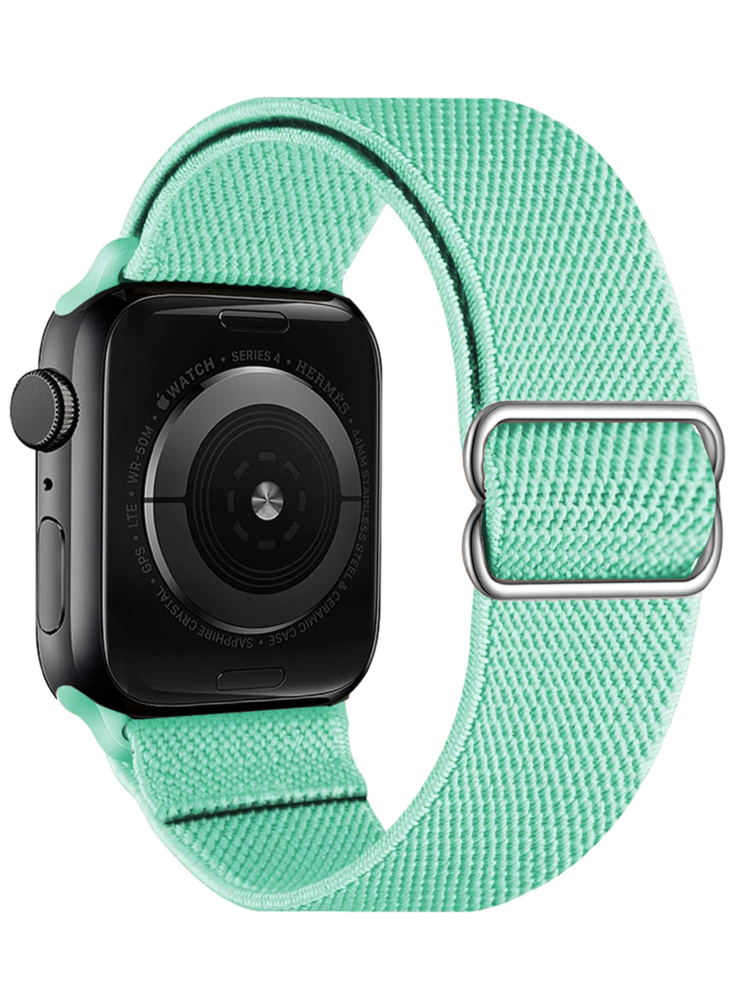 NoXx Horloge Band Geschikt voor Apple Watch 1-8 / SE (42/44/45 mm) Bandje Nylon Met Verstelbare Gesp - Mint